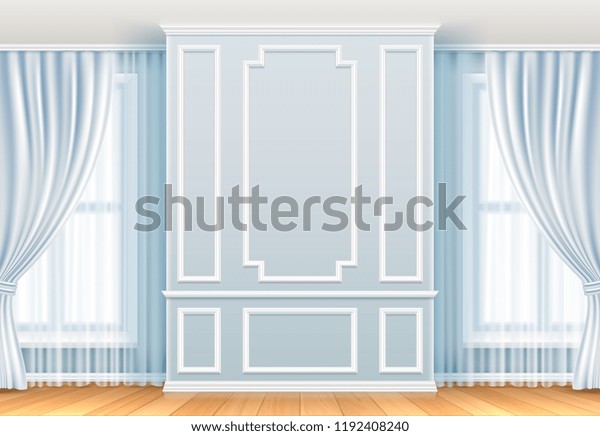 Classic Interior White Wall Moulding Frames Stock Vector Royalty