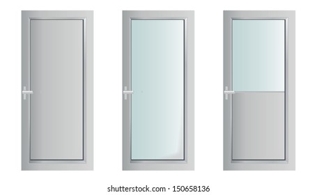 Classic interior wooden doors - realistic vector illustration - eps10