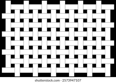 Classic Interwoven Black and White Geometric Weave Pattern with Bold Contrast