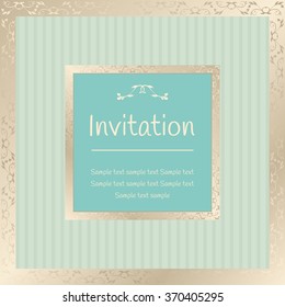 Classic Invitation template with gold frame and ornate border