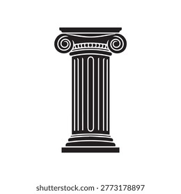 Classic ionic column icon for architecture and ancient history