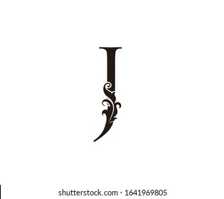 Classic J Letter Logo. Black Floral J With Classy Leaves Shape design perfect for Boutique, Jewelry, Beauty Salon, Cosmetics, Spa, Hotel and Restaurant Logo. 