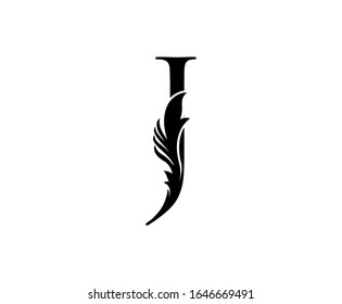 Classic J Letter Logo. Black Floral J With Classy Leaves Shape design perfect for Boutique, Jewelry, Beauty Salon, Cosmetics, Spa, Hotel and Restaurant Logo. 