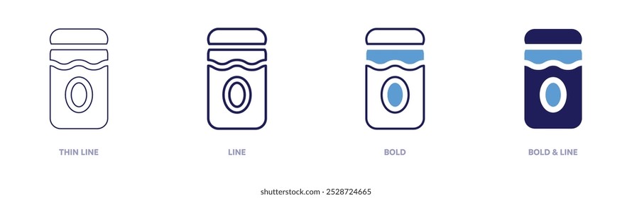 Classic jam icon in 4 different styles. Thin Line, Line, Bold, and Bold Line. Duotone style. Editable stroke.