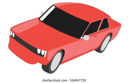 Classic japanese car red vector