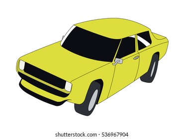 Classic japanese car yellow vector