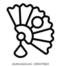 Classic Japanese fan line icon, asian culture concept, Japan national accessorize vector sign on white background, outline style icon mobile concept web design. Vector graphics.