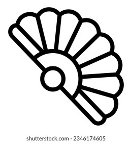 Classic Japanese folding fan line icon, theater concept, hand fan vector sign on white background, outline style icon mobile concept web design. Vector graphics.