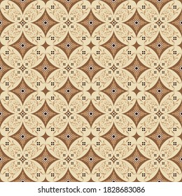 Classic Javanese batik flower pattern with a simple cream color concept.
