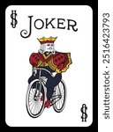 Classic Joker playing card - Vector illustration.