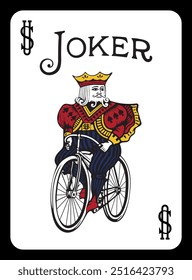 Joker clássico jogando carta - ilustração vetor.