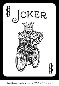 Joker clássico jogando carta - ilustração vetor.