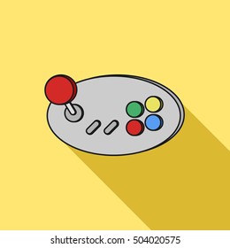 Classic Joystick with Long Shadow Flat Illustration 