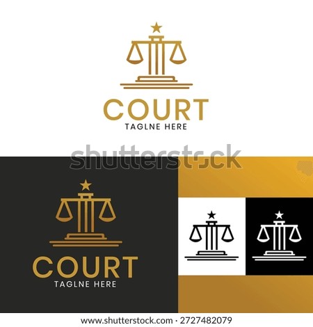 Classic justice scale logo representing legal authority, balance and judicial power. Suitable for courts, government legal departments, law firms and justice related branding.