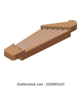 Classic kantele icon isometric vector. Music instrument. Harp traditional