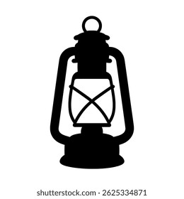 Vector clásico de la silueta de la linterna del queroseno