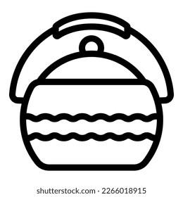 Classic kettle icon outline vector. Water coffee. Glass appliance