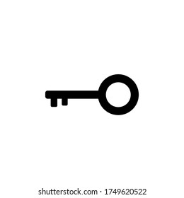 Classic Key Icon Isolated on White Background. Old Lock Symbol Vector