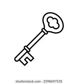 Classic key icon for locking and security
