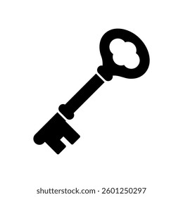 Classic key icon for locking and security
