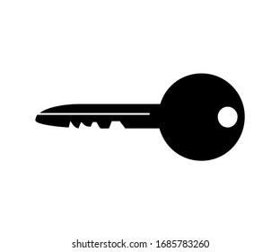 classic key icon vector isolated on white
