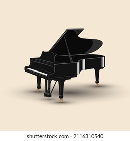 Classic Key Piano Drawing. Vector