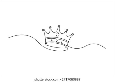 Contorno de coroa rei clássico em um estilo de linha