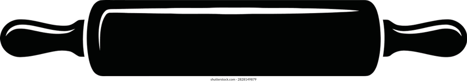 A classic kitchen rolling pin icon, used for baking, cooking, and preparing dough, isolated on white background.
