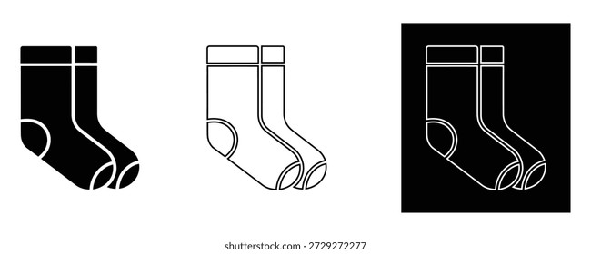 Klassische Stricksocken Symbol, bequeme Schuhe, warme Kleidung, Winterbekleidung, gemütliches Textil, Kleidungsstück, Paar Socken, Modeaccessoire