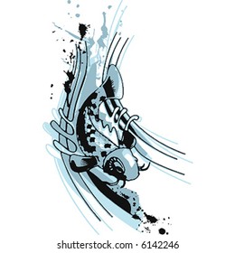 classic koi grunge tattoo