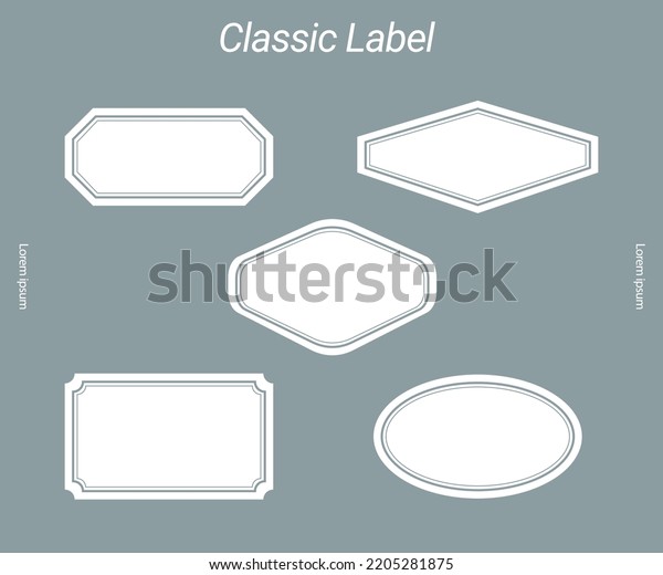 classic label design, decorative sticker, tag for index
cards 