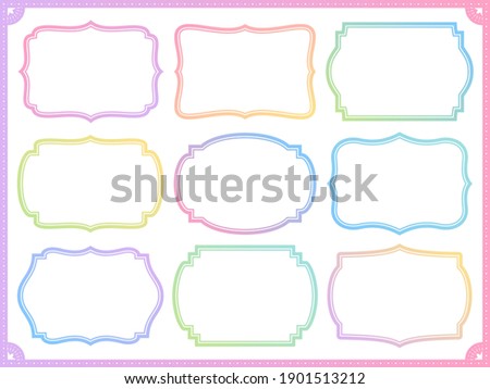 Classic label like frame design set with multicolor gradients