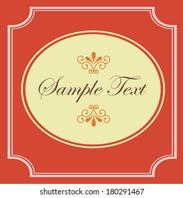 Classic label  over orange background vector illustration 