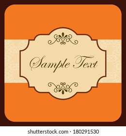 Classic label  over yellow background vector illustration 