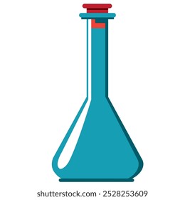 Classic laboratory flask for elementary research. Vector illustration