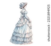 classic lady wearing afternoon tea gown classic dress