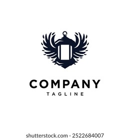 Classic Lamp Angel wings logo icon vector