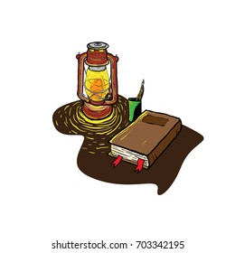 CLassic lamp with the book