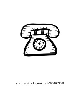 Classic Landline Telephone Illustration Representing Communication and Retro Style