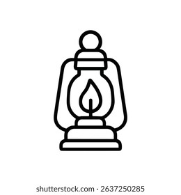 A classic lantern with a burning flame illustration design element