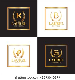 Classic Laurel Wreath Logo with Ribbon Banner