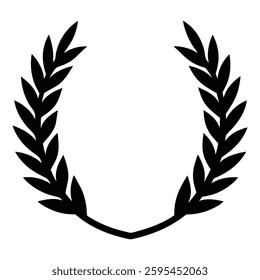 Classic Laurel Wreath Symbol in Black and White