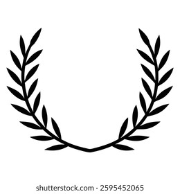 Classic Laurel Wreath Symbol in Black and White