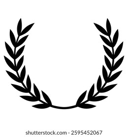 Classic Laurel Wreath Symbol in Black and White