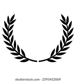 Classic Laurel Wreath Symbol in Black and White