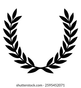 Classic Laurel Wreath Symbol in Black and White