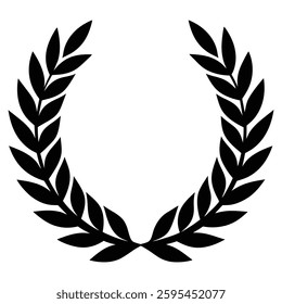 Classic Laurel Wreath Symbol in Black and White