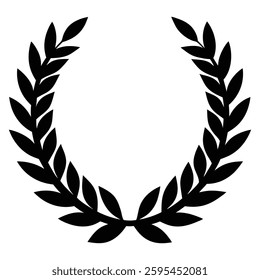Classic Laurel Wreath Symbol in Black and White