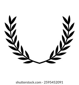 Classic Laurel Wreath Symbol in Black and White