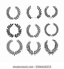 Classic Laurel Wreath Vector Set - Elegant Decorative Elements